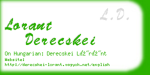 lorant derecskei business card